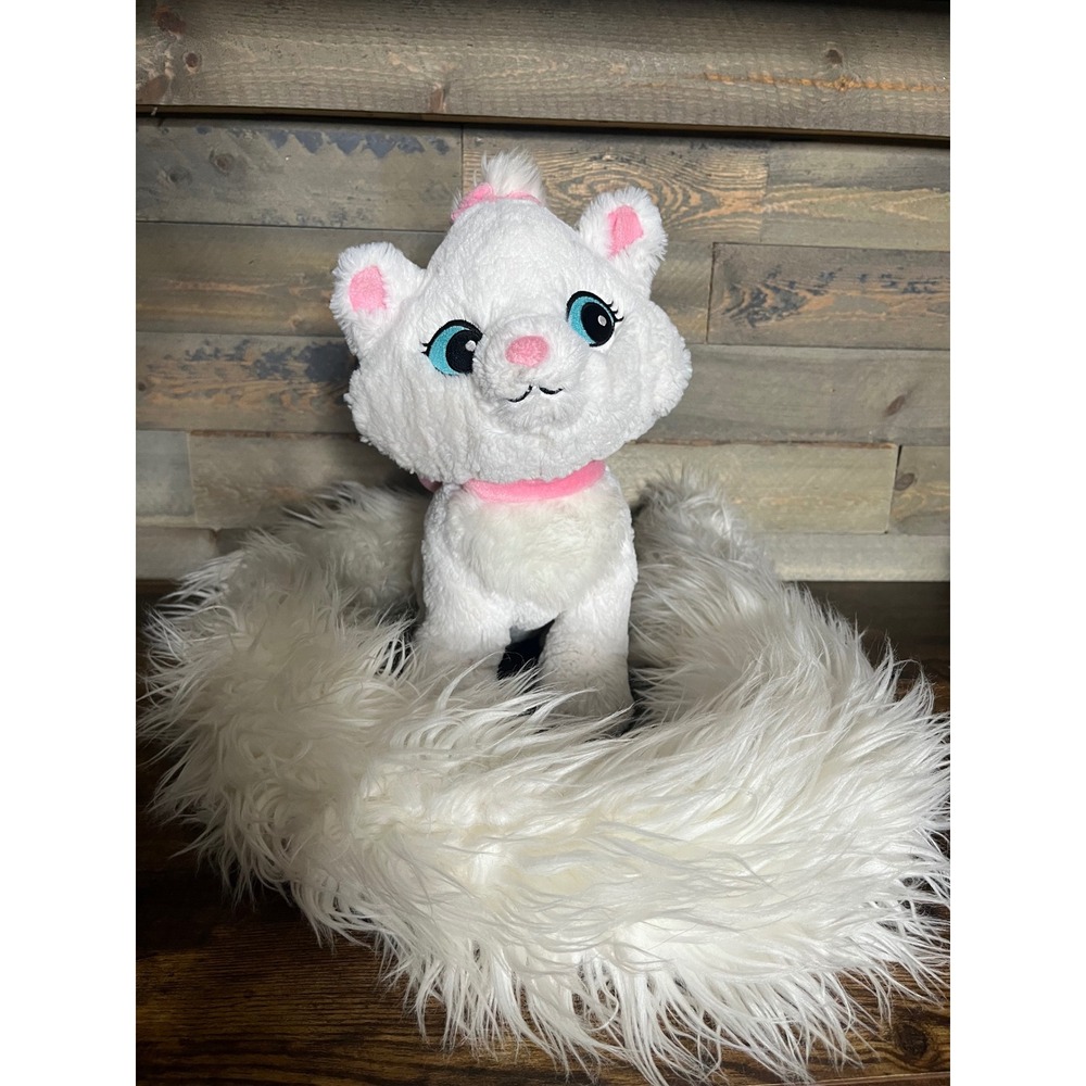 Disney Aristocats Marie Plush White Kitten Stuffed Animal Pink Bows 12 Inch